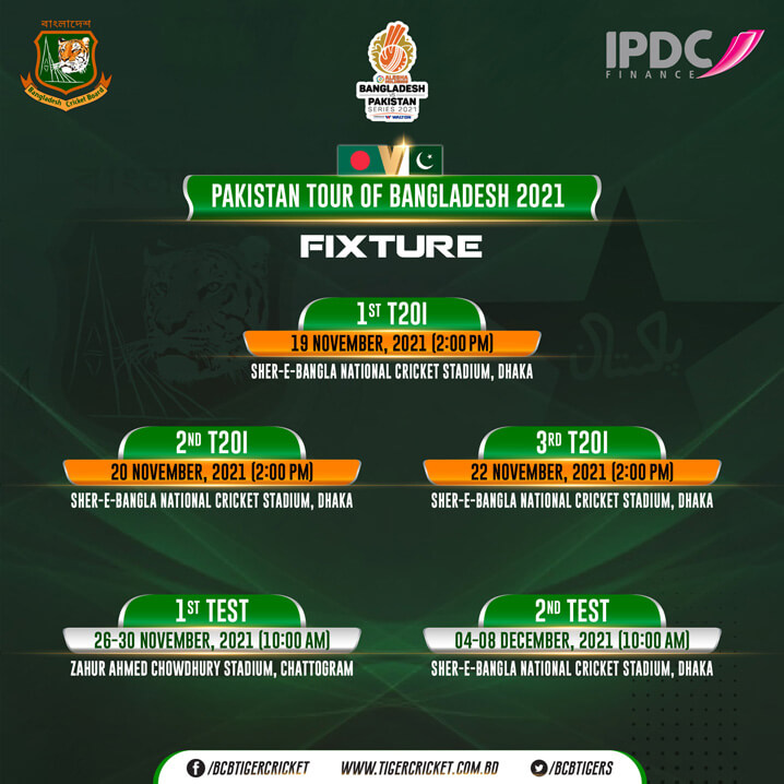 bangladesh vs pakistan series fixture 2021
